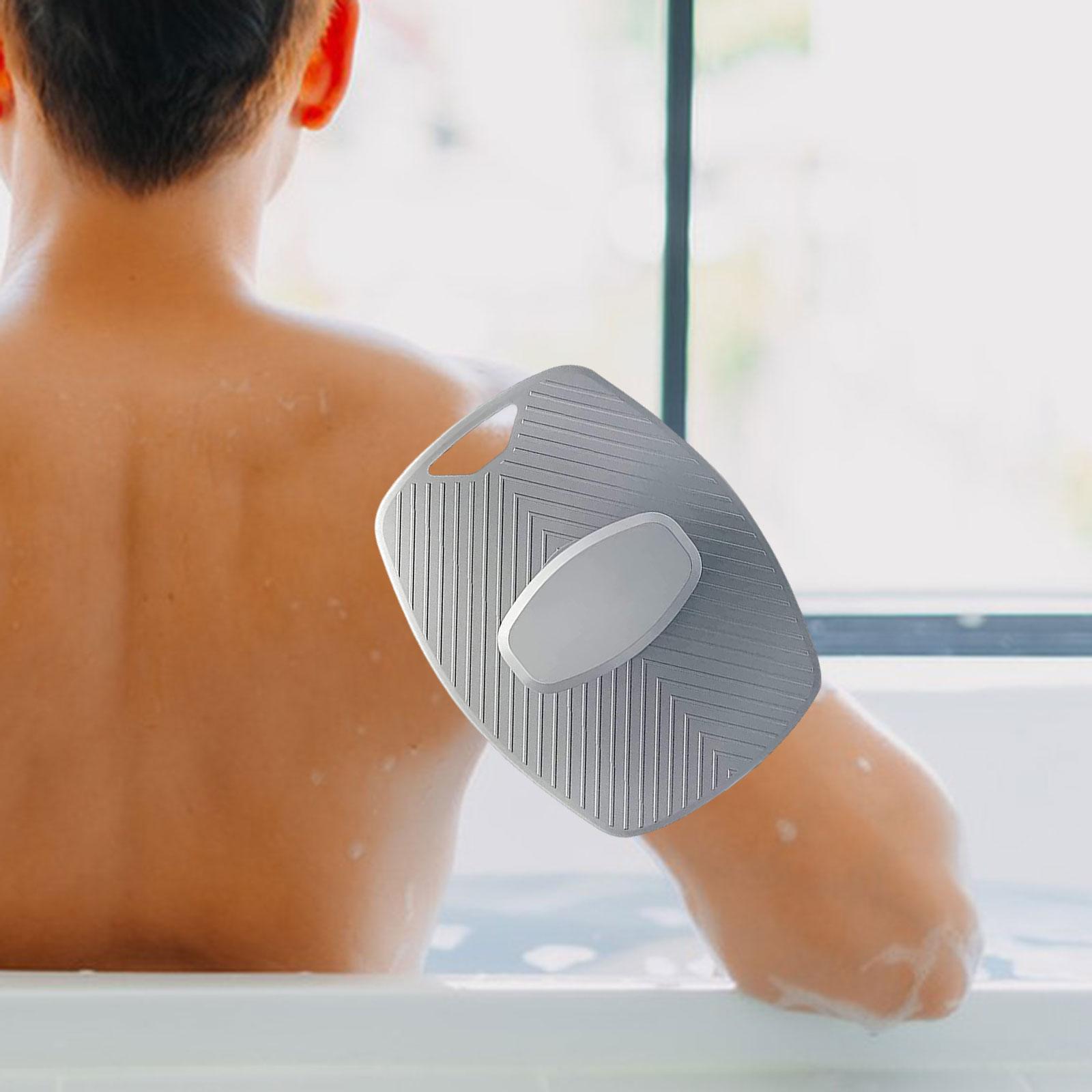 Silicone Body Scrubber Home Bathing Accessory Hanging Design Shower Scrubber Gray