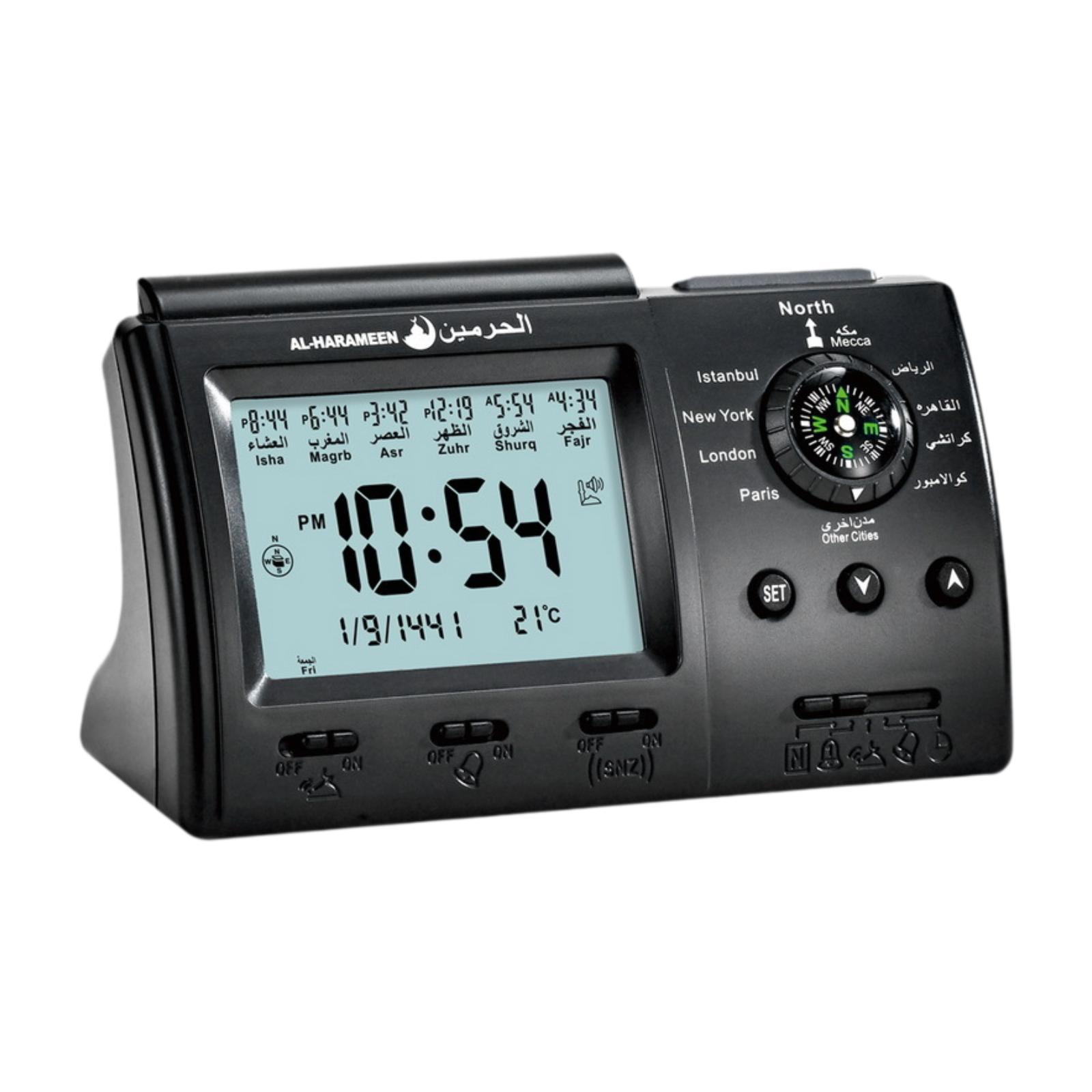 Azan Alarm Table Clock Black