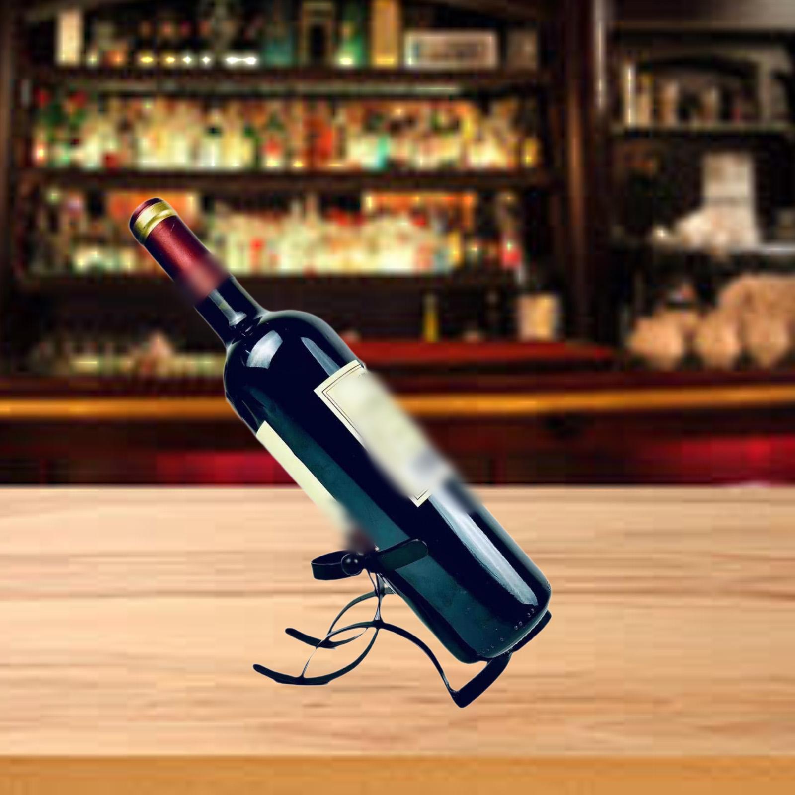 Single Wine Bottle Holder Ornament Freestanding Statue for Shelf Bar Kitchen