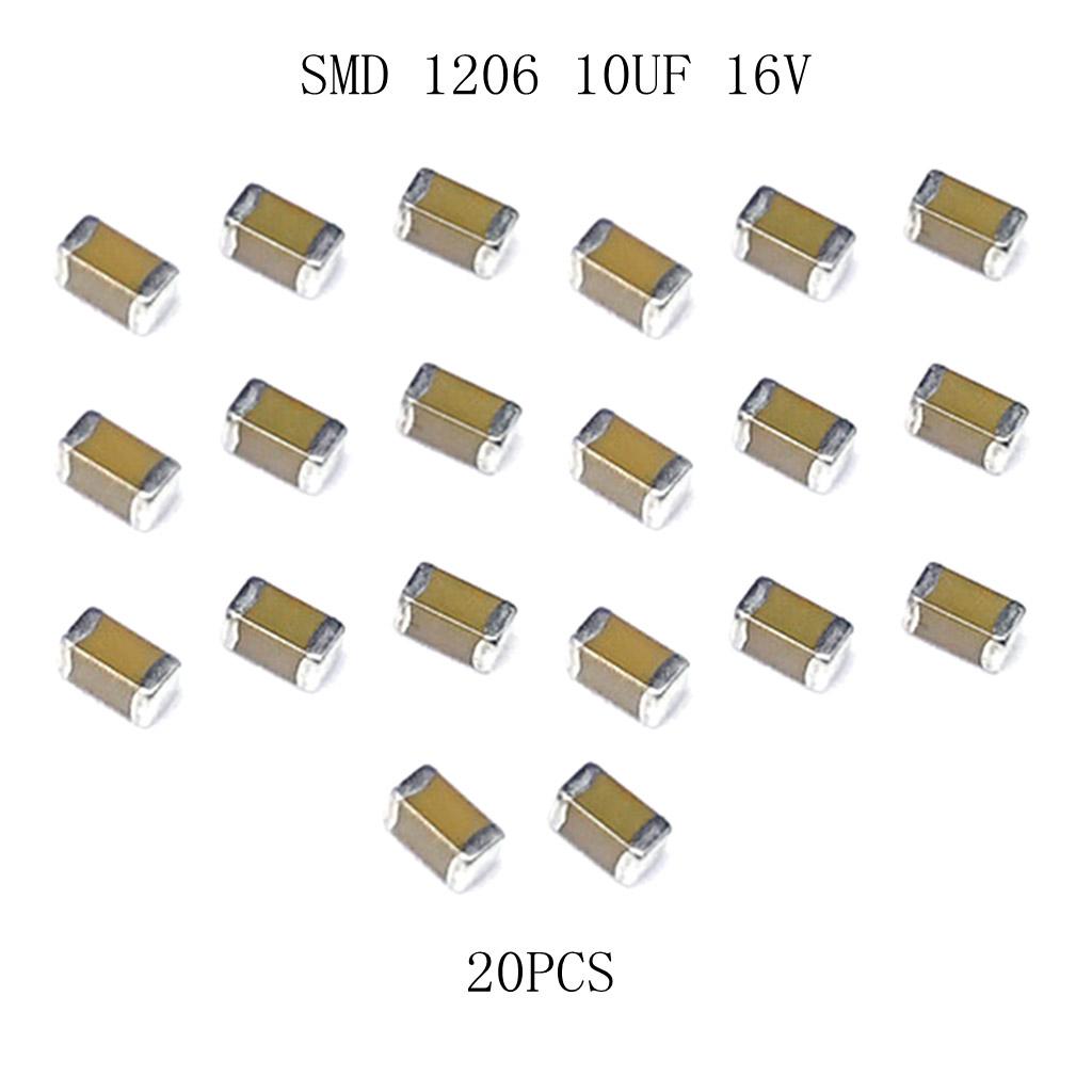 100 pieces 1206 10uF Ceramic Chip Capacitor 16V X7R 106K