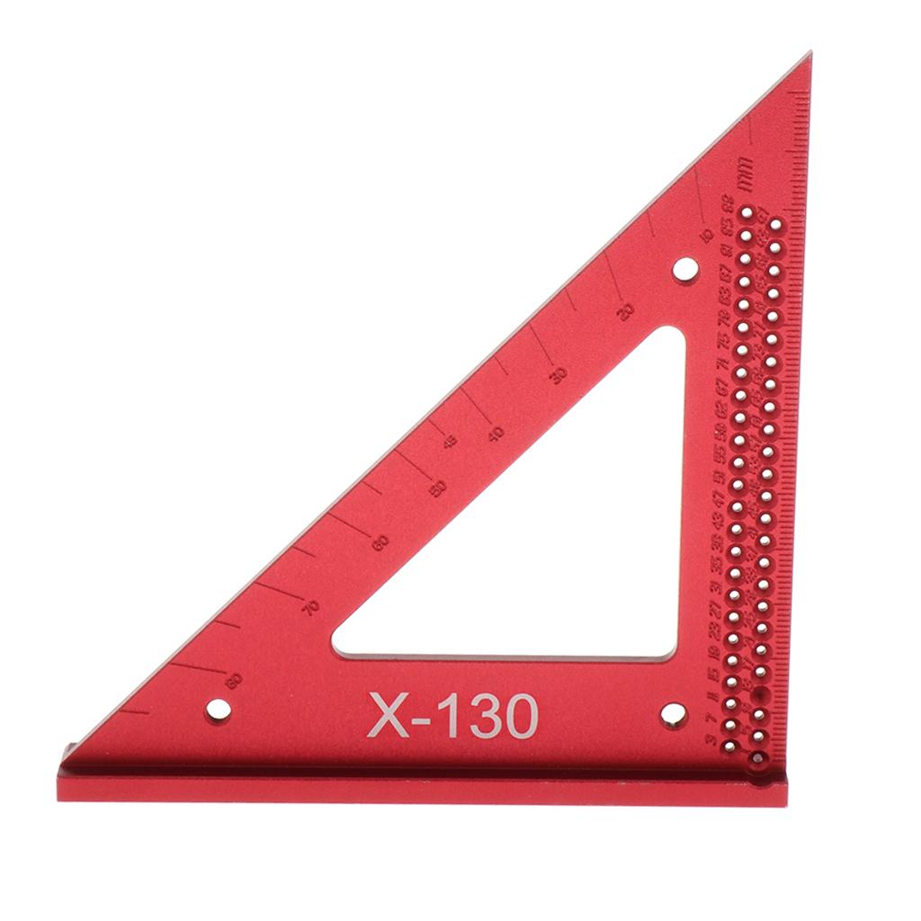 Aluminum Alloy Triangle Square Ruler Angle Measuring Tool 12.8x18cm