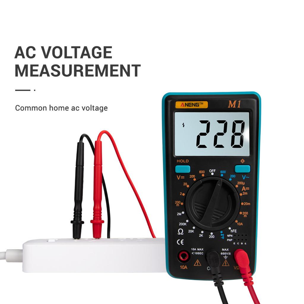 M1 Digital Multimeter tester Auto AC/DC Ammeter Voltmeter Ohm  Blue