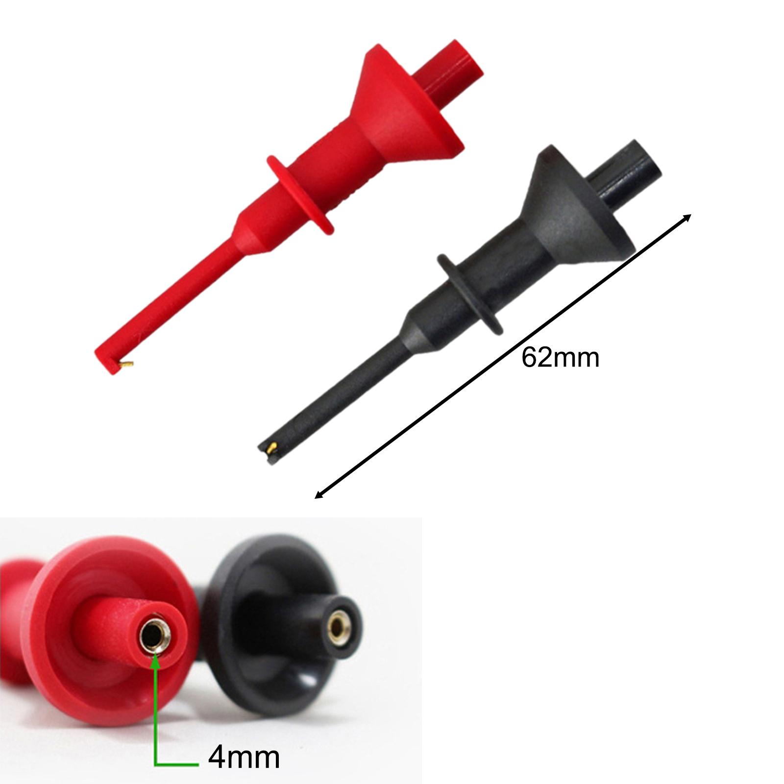 2Pcs IC Grabber Insulated Lightweight Flexible Practical Test Hook Clip 4mm