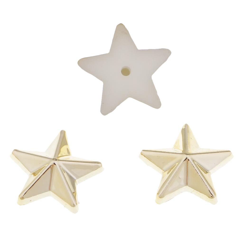 100 Sets Plastic Star Rivets Studs Spikes Buttons for Bags Shoes Clothing Decor