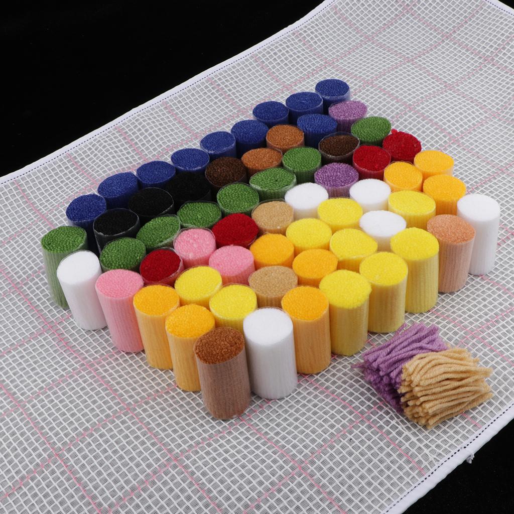 1 Set Latch Hook Rug Kit Handmade Crafts 80x50cm Fish