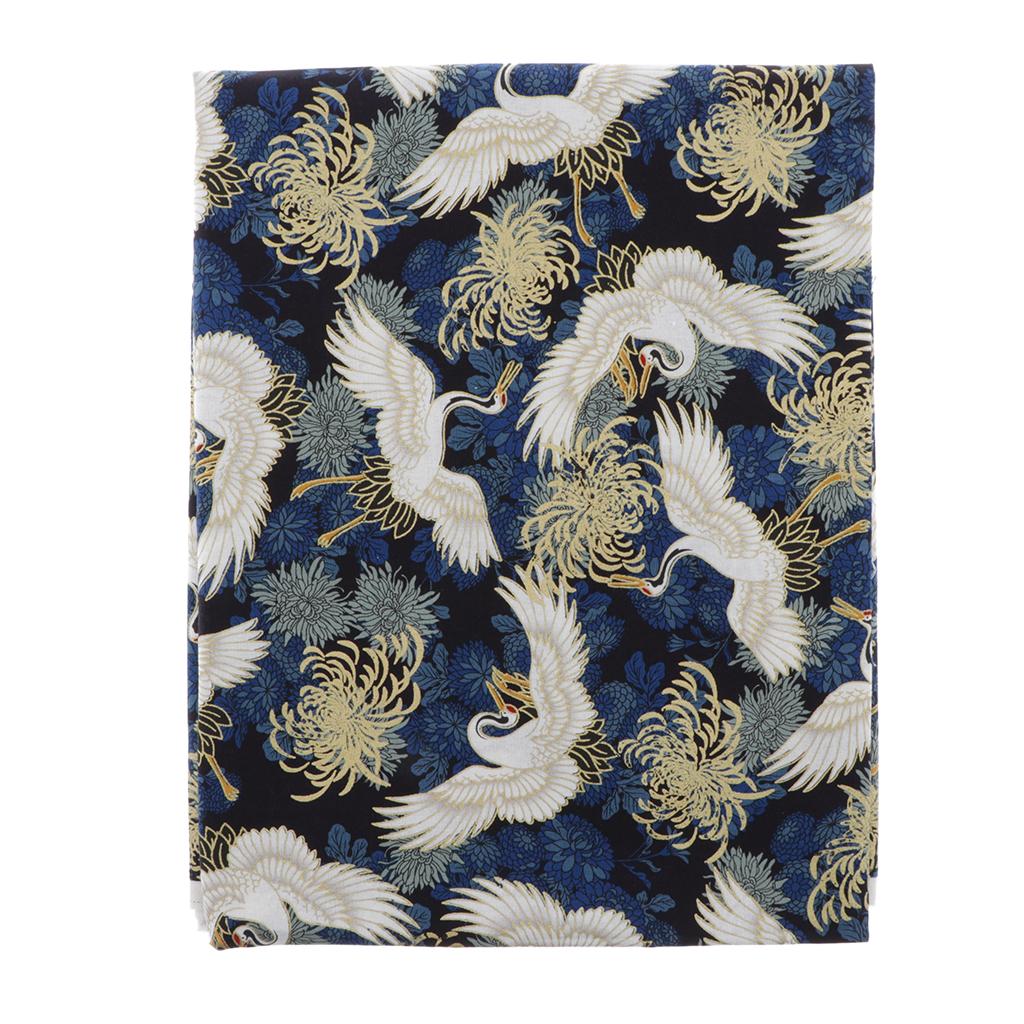 Bronzing Crane Floral Fabric