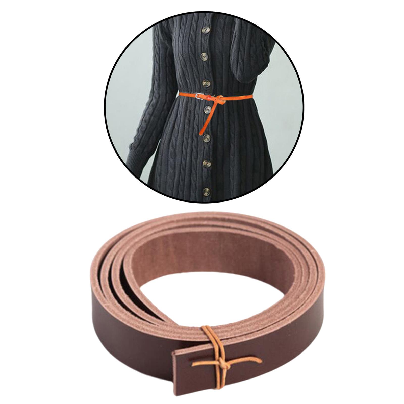 PU Leather Strips Pets Collars 2x80cm Straps Crafting Sewing Keychain Belt Brown
