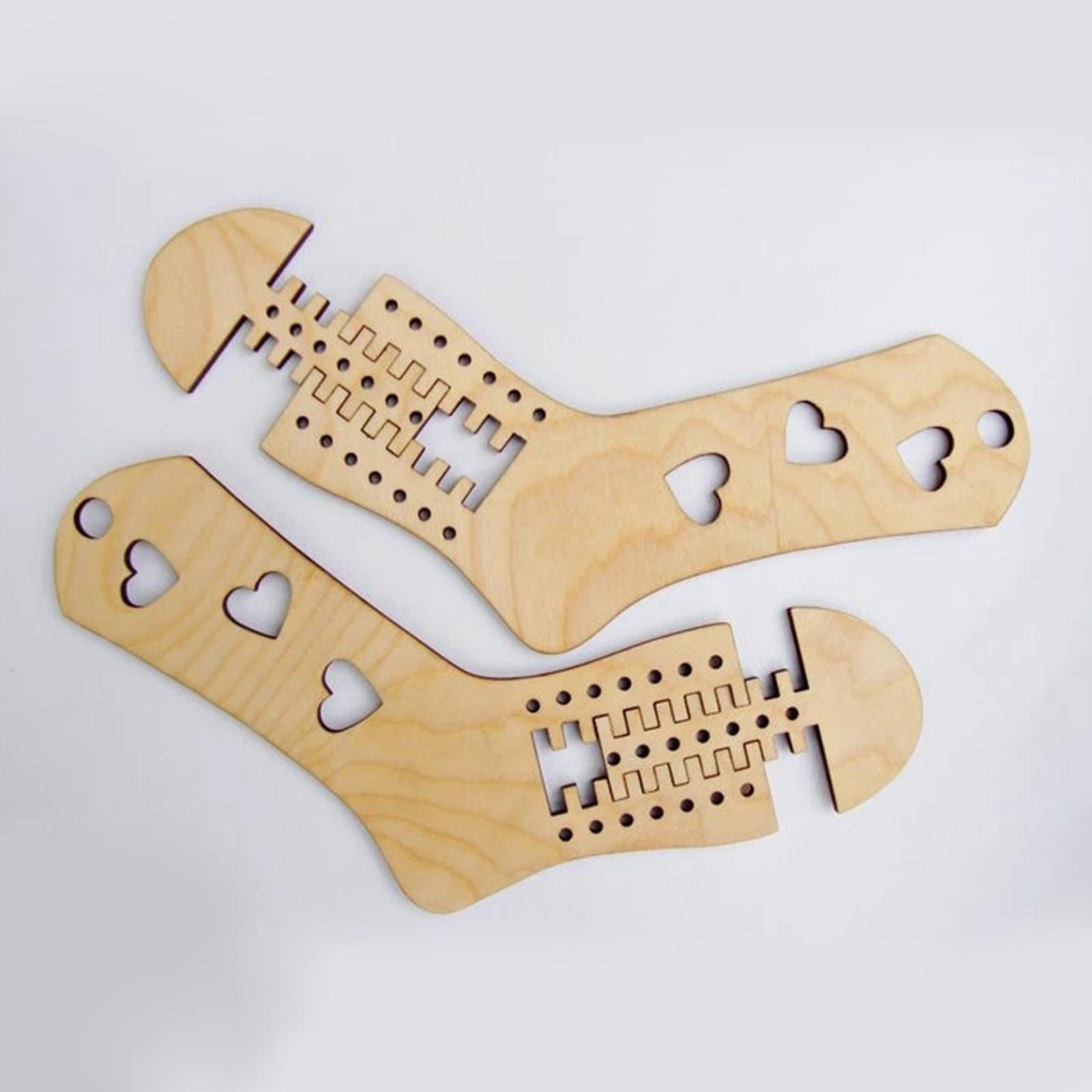 2x2Pcs Sock Blockers Knitting Mold for Craft Lovers Beginners Heart Pattern