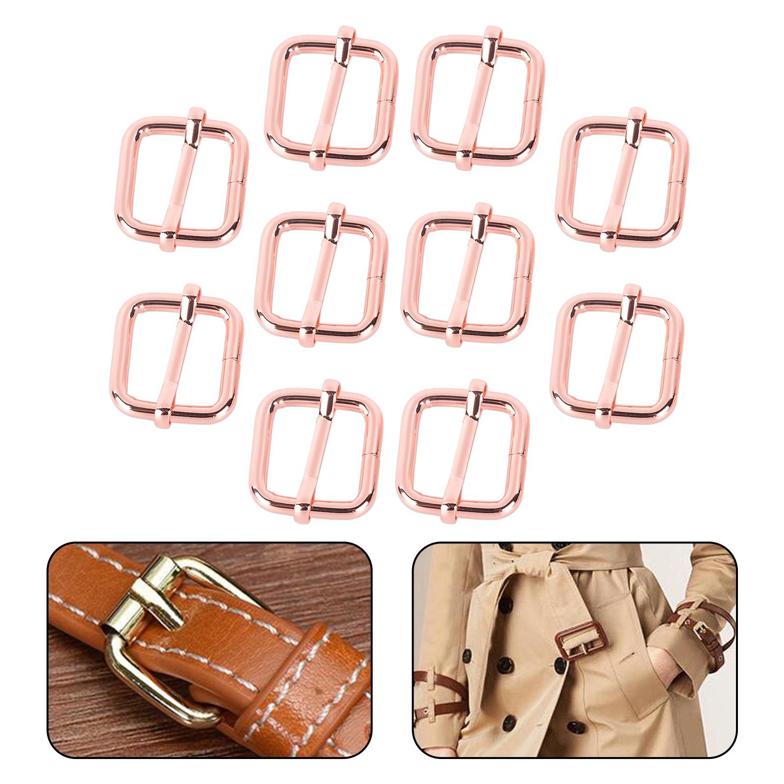 2x10pcs Buckle Adjustable Quick Release Replacement Clips  20x20mm Rose gold