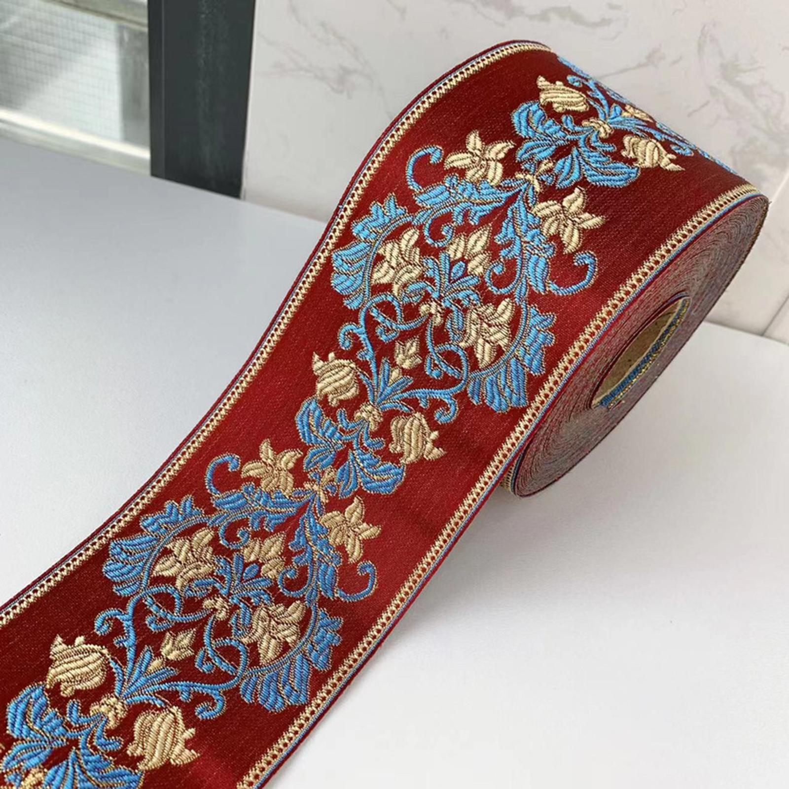 Ethnic Jacquard Ribbon 5M Decoration DIY Projects for Handcraft Dress Shirts Width 8cm