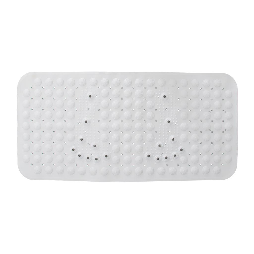 Rectangle Nonslip Bath Tub Mat Shower Massage Rug Pad Cushion White