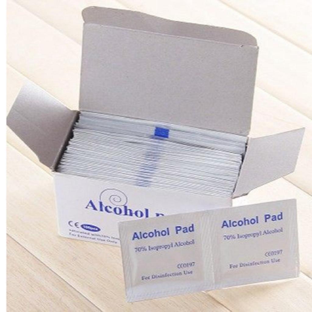 100PCS Disposable Alcohol Pad Sterilization Swabs Cotton Cleanser Wipes 75%