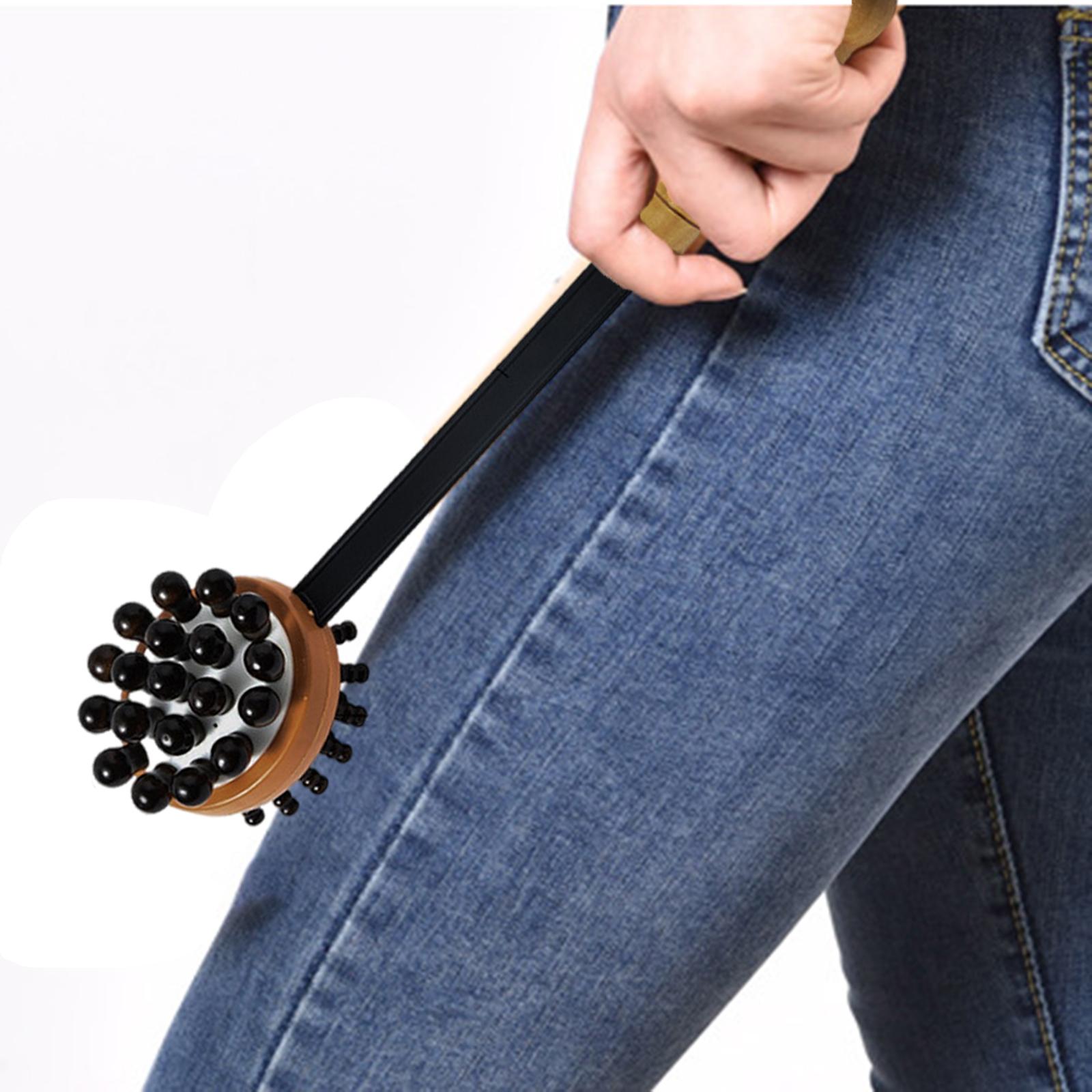 Manual Muscle Massage Hammer Stick Wood Handle Body Care 40x10cm