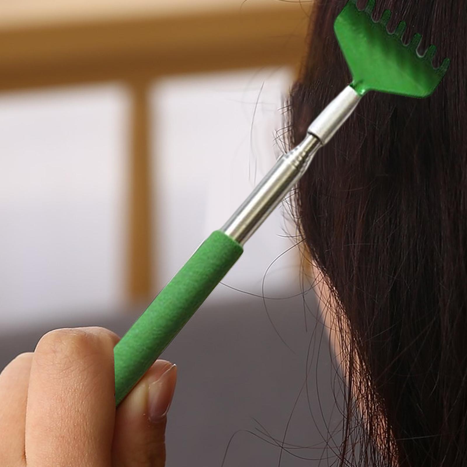 Retractable Telescoping Back Scratcher 7 Claws Portable Handy Massager Green