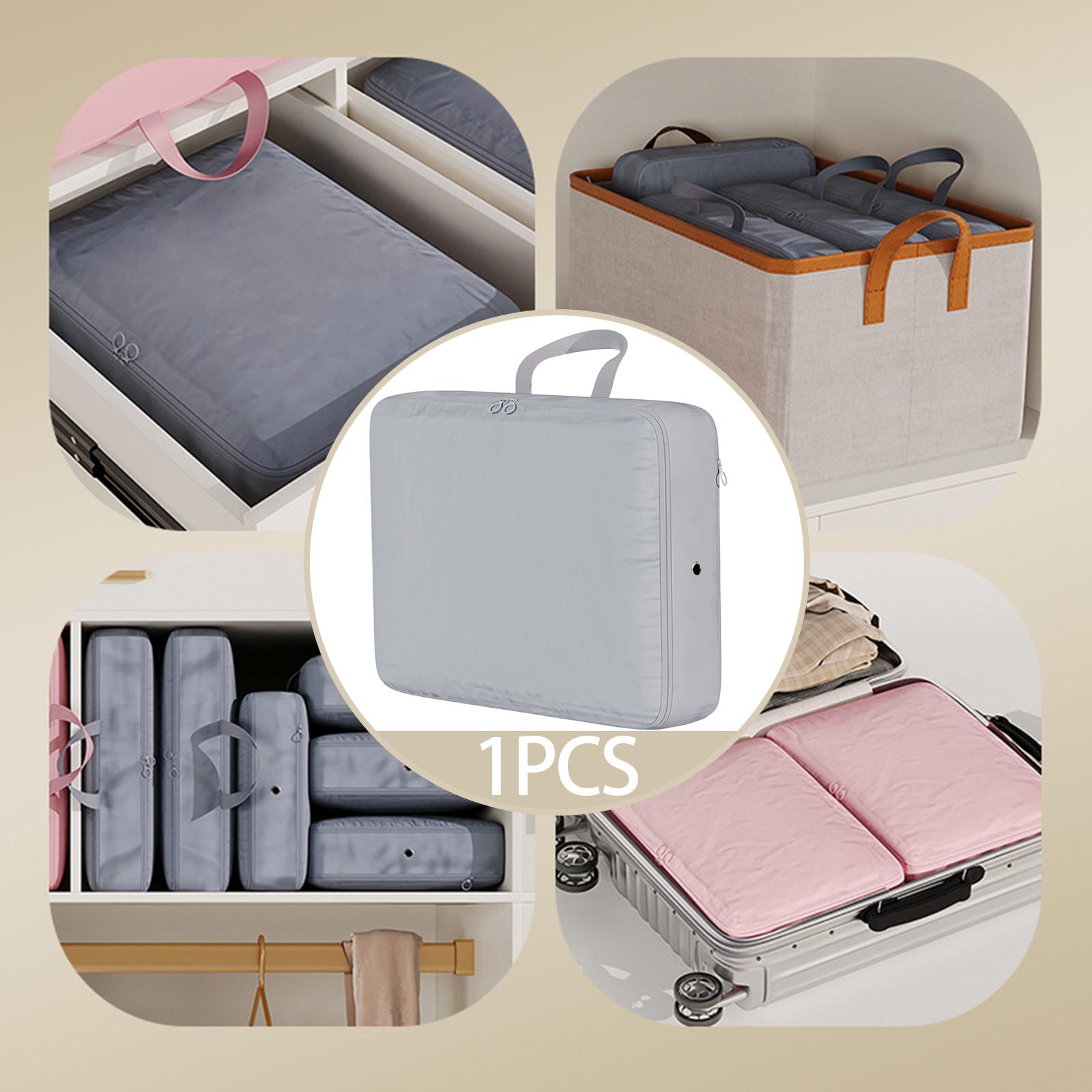 Compression Packing Cube Packing Organizer Smooth Two Way Zipper Collapsible Grey 40x30x12cm