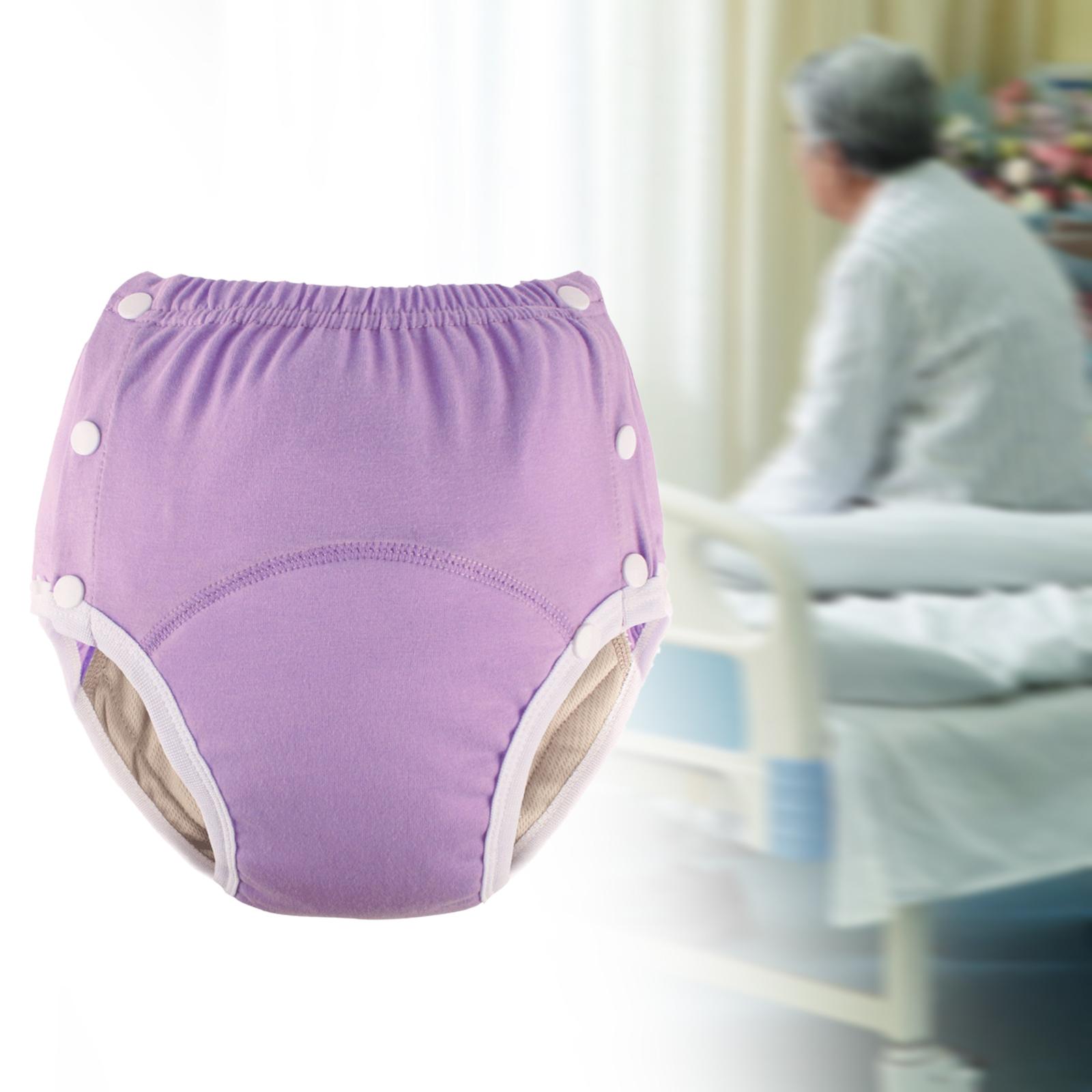 Reusable Adults Cloth Diapers Wraps Incontinence Pants Quick to proof Purple