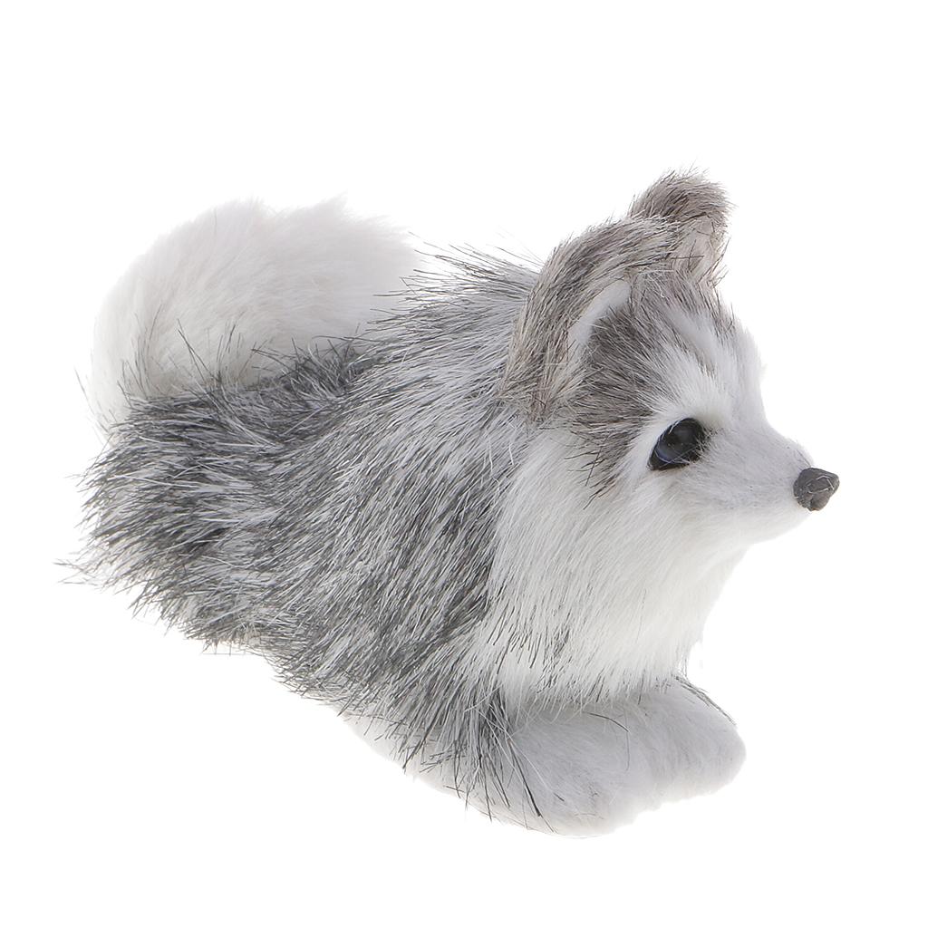 Simulation Dog Figurine Sculpture Statues for Home Crafts Lie Huskie