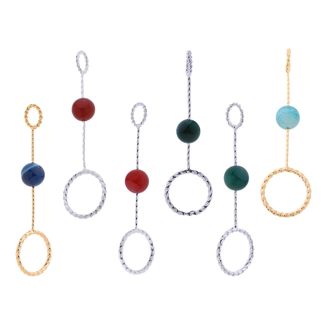 2xFashion Cigarette Ring Holder with Agate Bead Hands Free Smoking Partner A