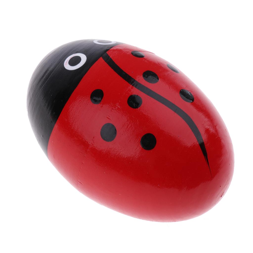 3xWood Hand Shaker Egg Intelligence Percussion Toy for Early Learning Red
