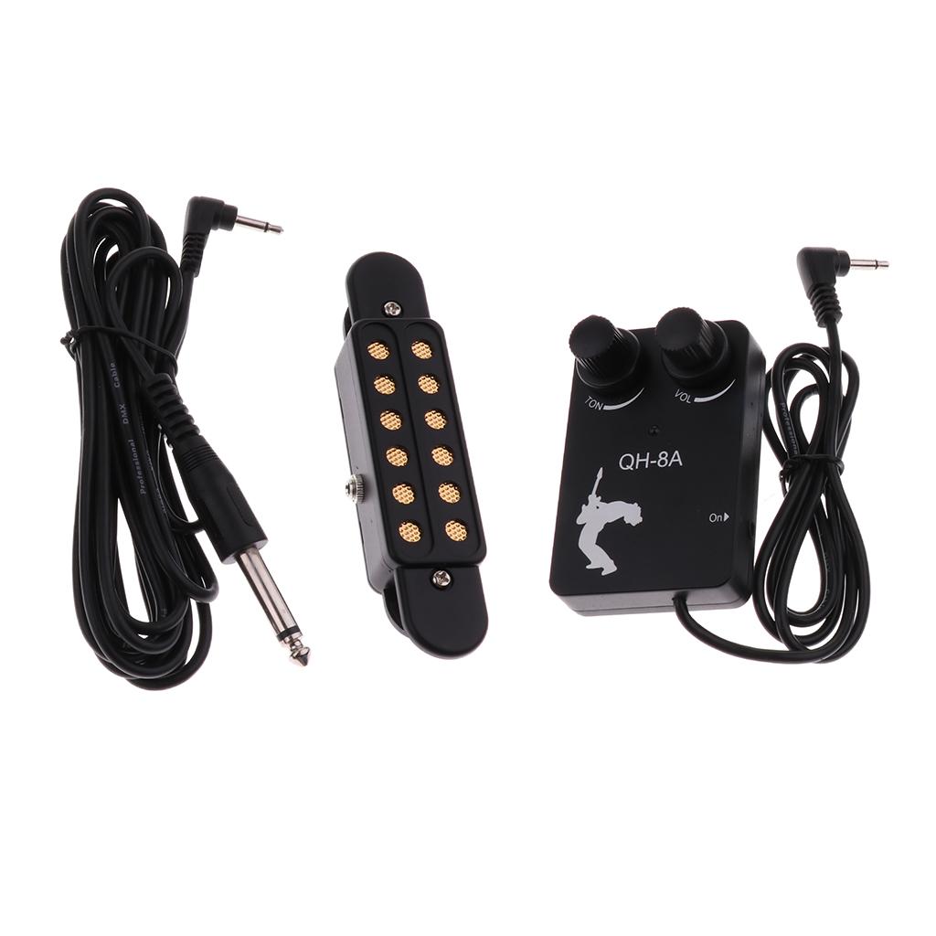 Plastic Acoustic Guitar EQ Sound Hole Pickup with Tuner Cable DIY Set