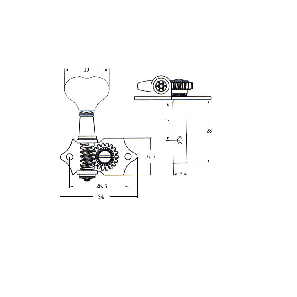 6 Pieces 3R 3L Guitar String Tuners Tuning Pegs Machine Heads Black