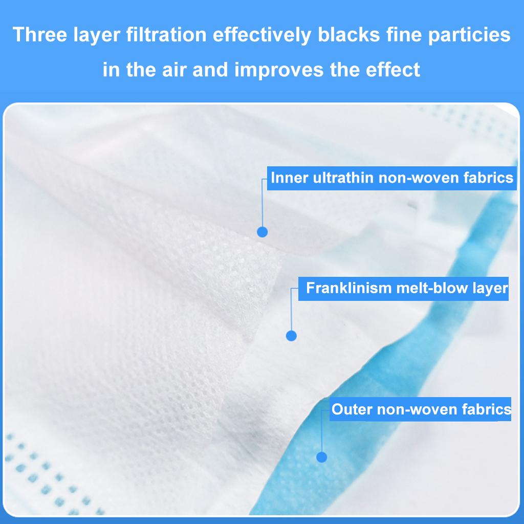 10PCS Disposable Mouth M a s k Safety Protective Nonwoven 3-Layer M a s k 