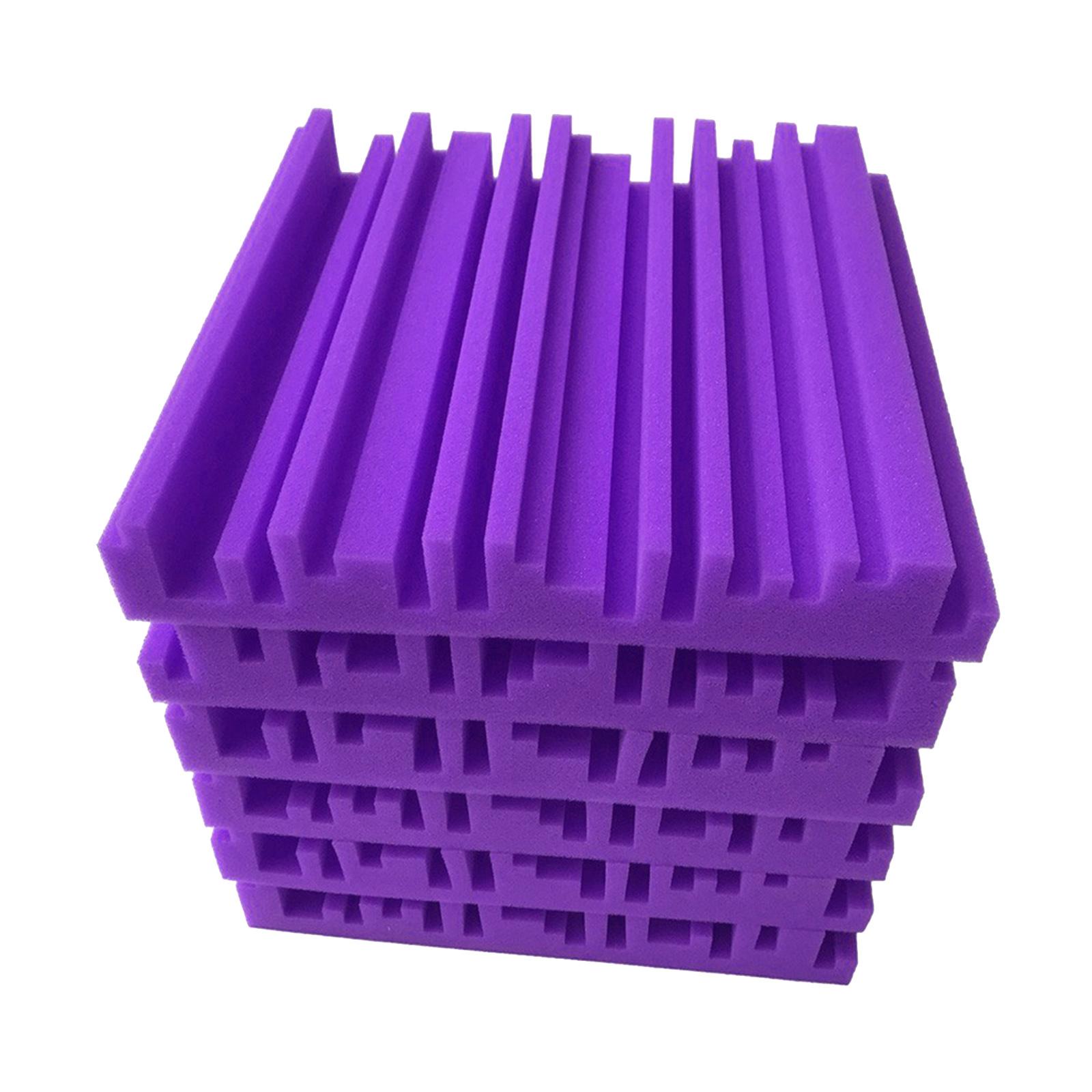 6pcs 30X30X5CM Soundproofing Acoustic Foam  Noise Sound-Absorbing Purple