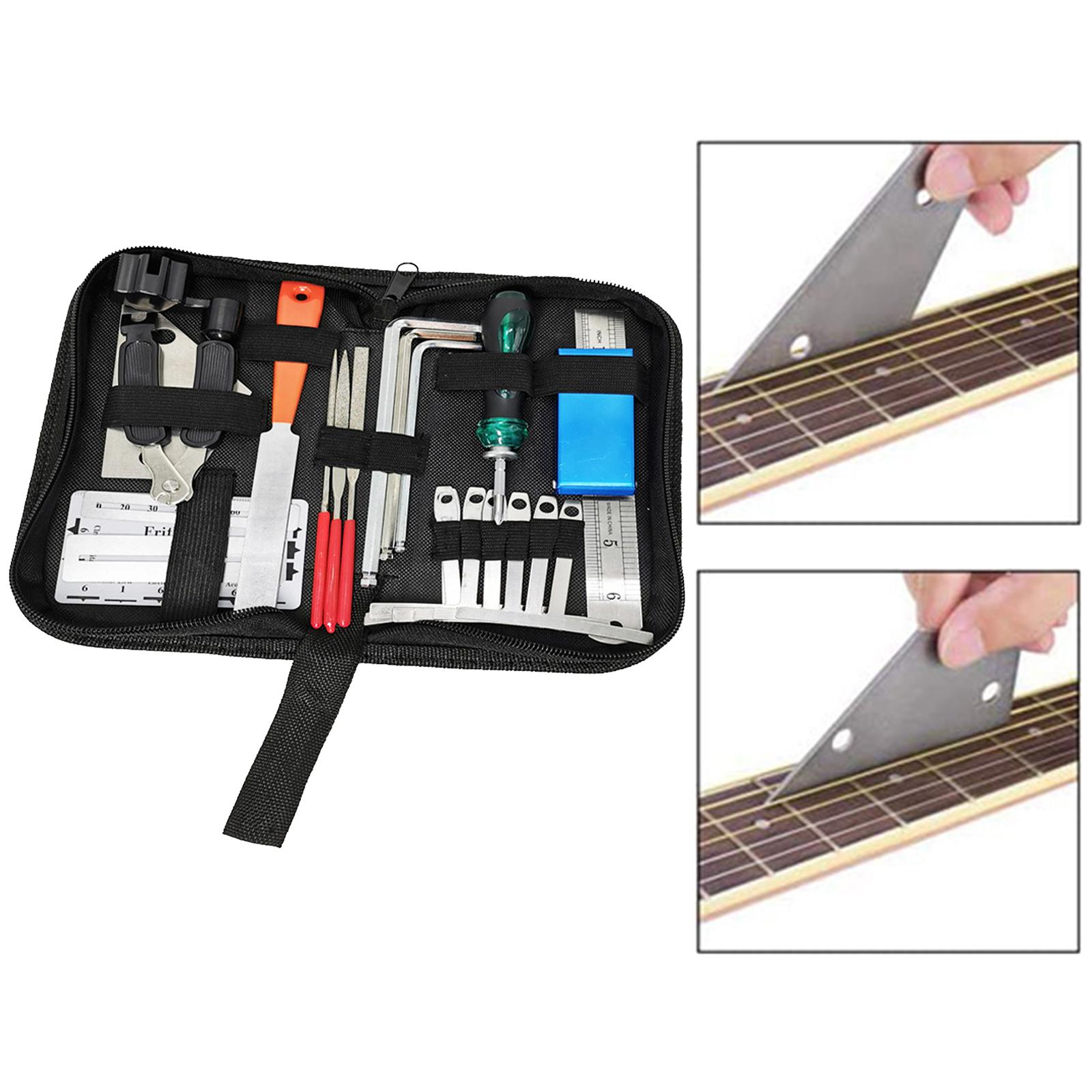 25xGuitar Tool Kit Guitar Maintenance Tool Kit for Acoustic Electric Guitar 