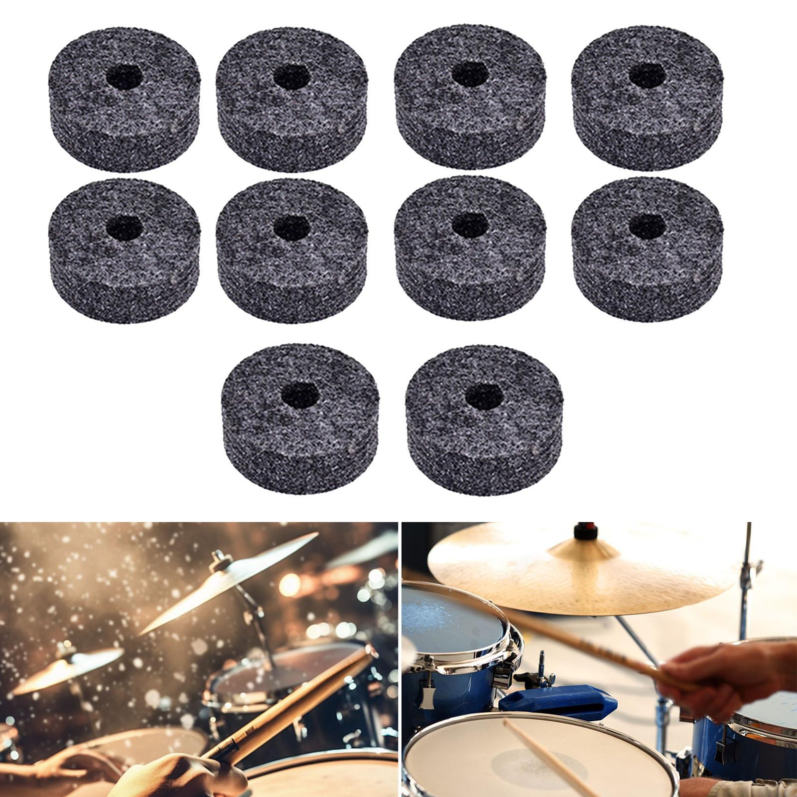 10x Cymbal Stand Felts Percussion Instrument Hi Hat Clutch Felts Replacement Gray
