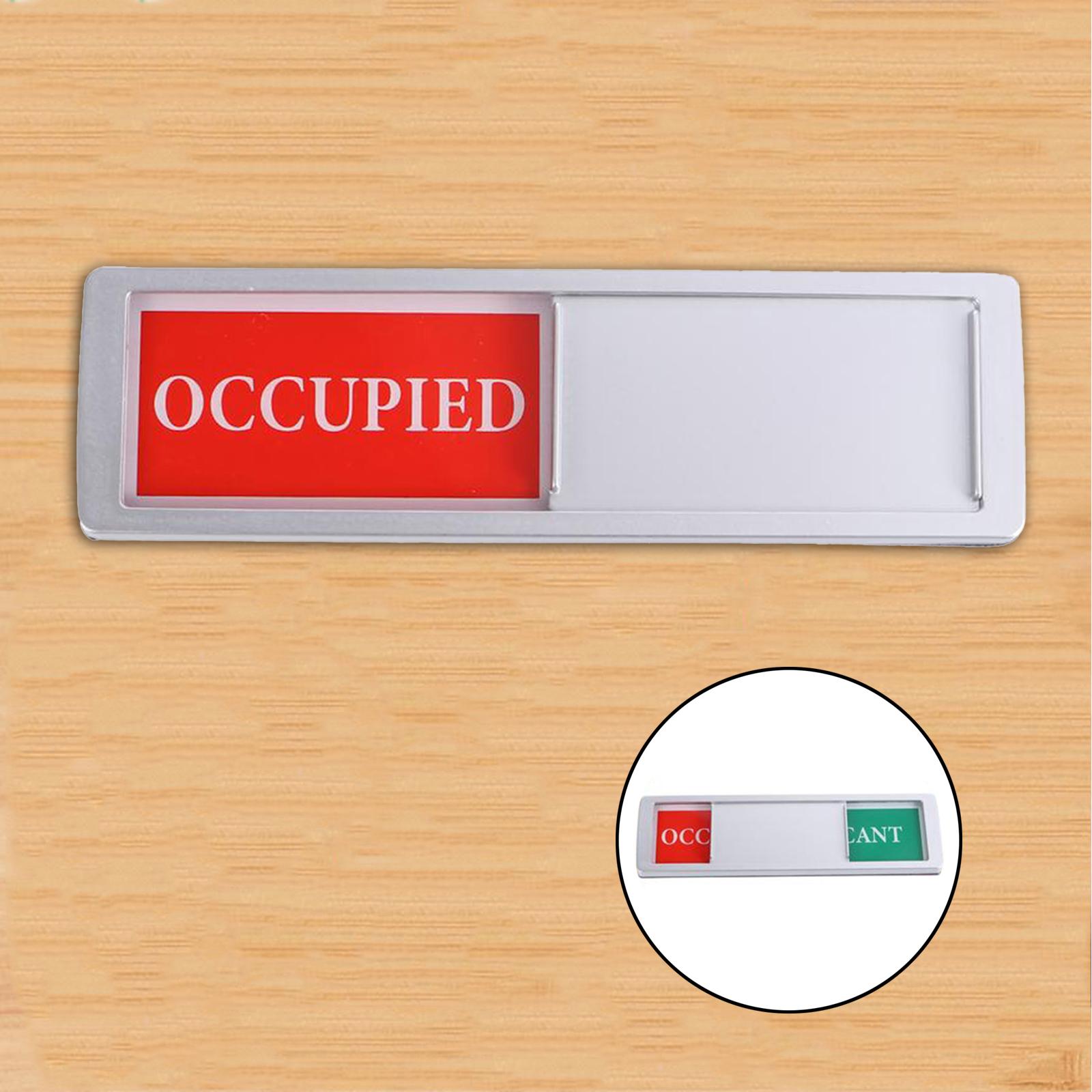 Adhesive Office Door Slider Sign Indicator Occupied Silver