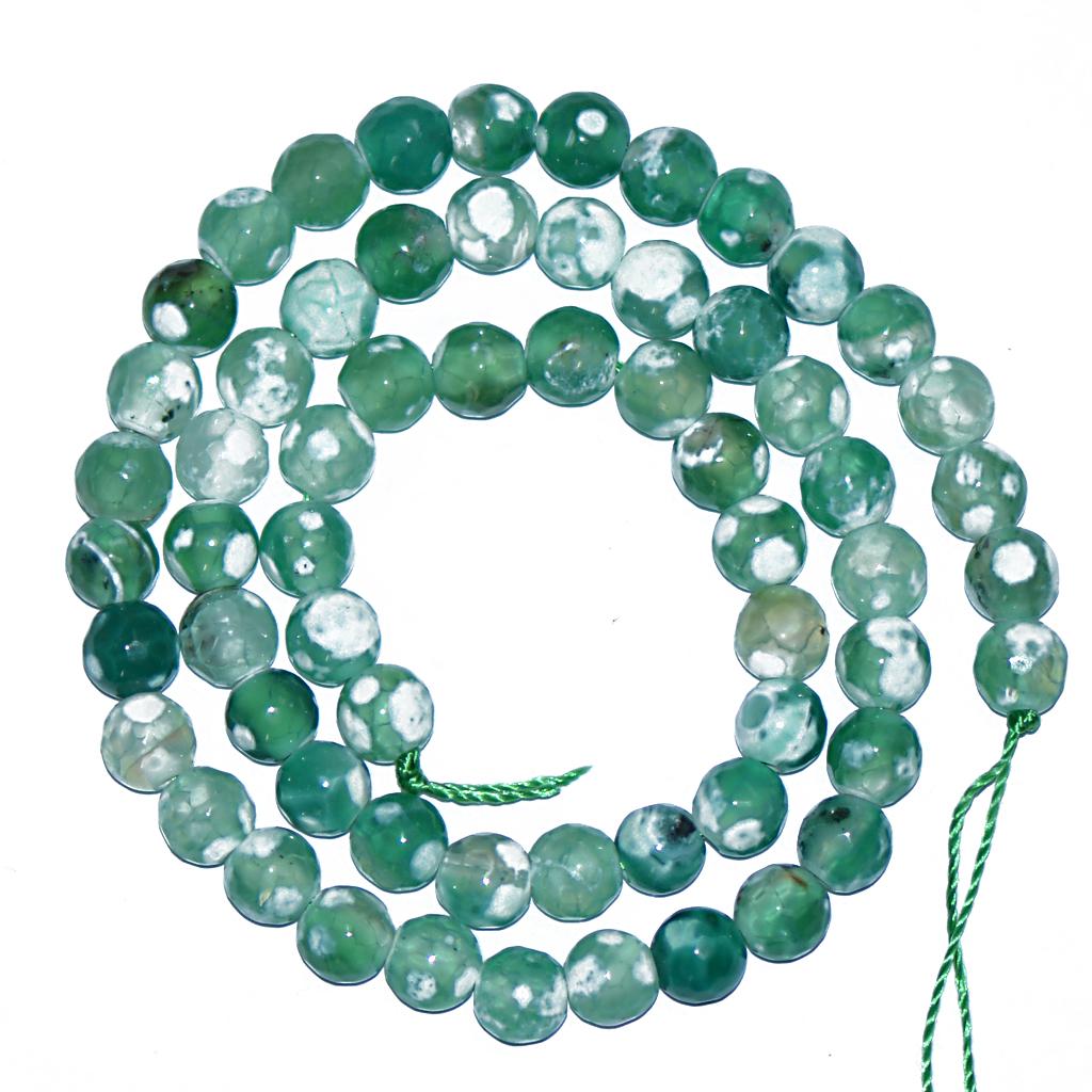 Green Fire Agate Round Gemstone Loose Beads Findings for Jewerlry Making