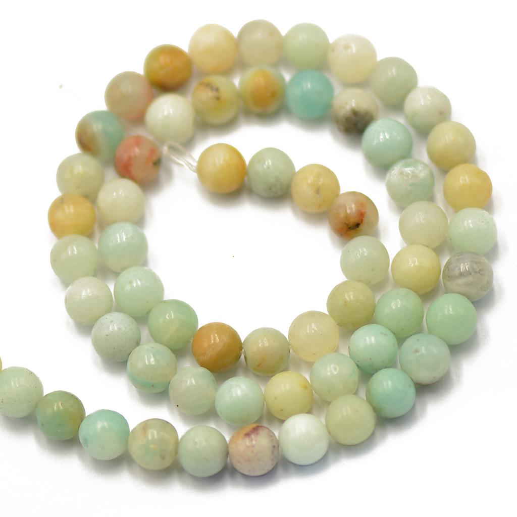 Natural Amazonite Round Gemstone Loose Beads Strand 6 mm / 15 inch