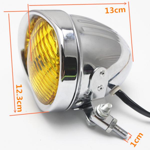 Motorcycle Headlight for Harley Bobber Chopper Softail Springer Chrome Amber