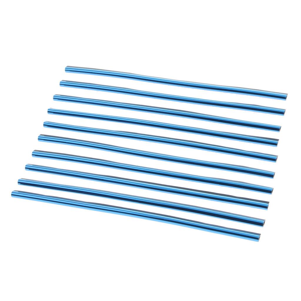 10pcs/set Car Chrome Air Conditioner Outlet Vent Trim Grille Strip Blue