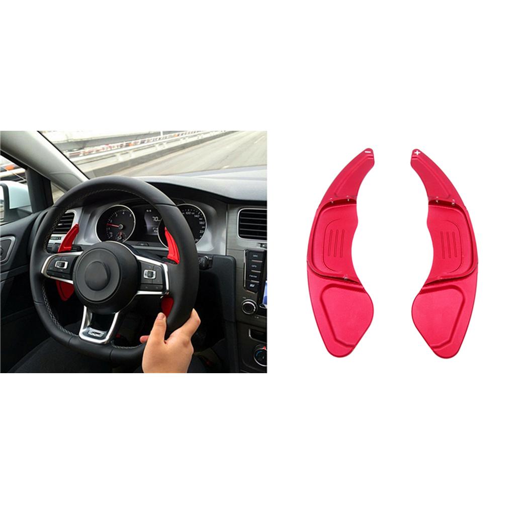2Pcs Steering Wheel Paddle Shift for VW Golf 7 GTI Scirocco 2015 2016 Red