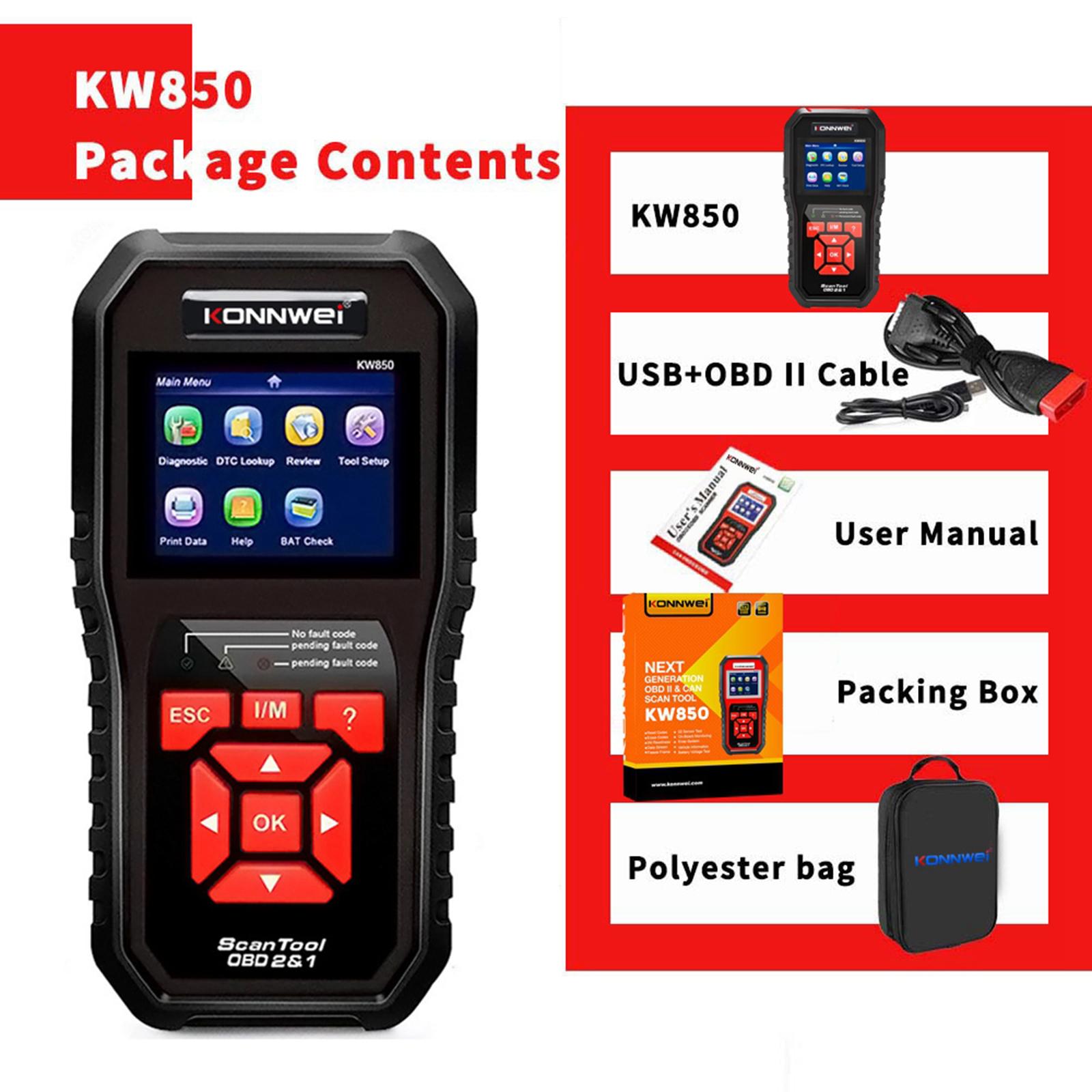 KW850 OBD II Car Diagnostic Scanner Tool Professional Universal Powerful