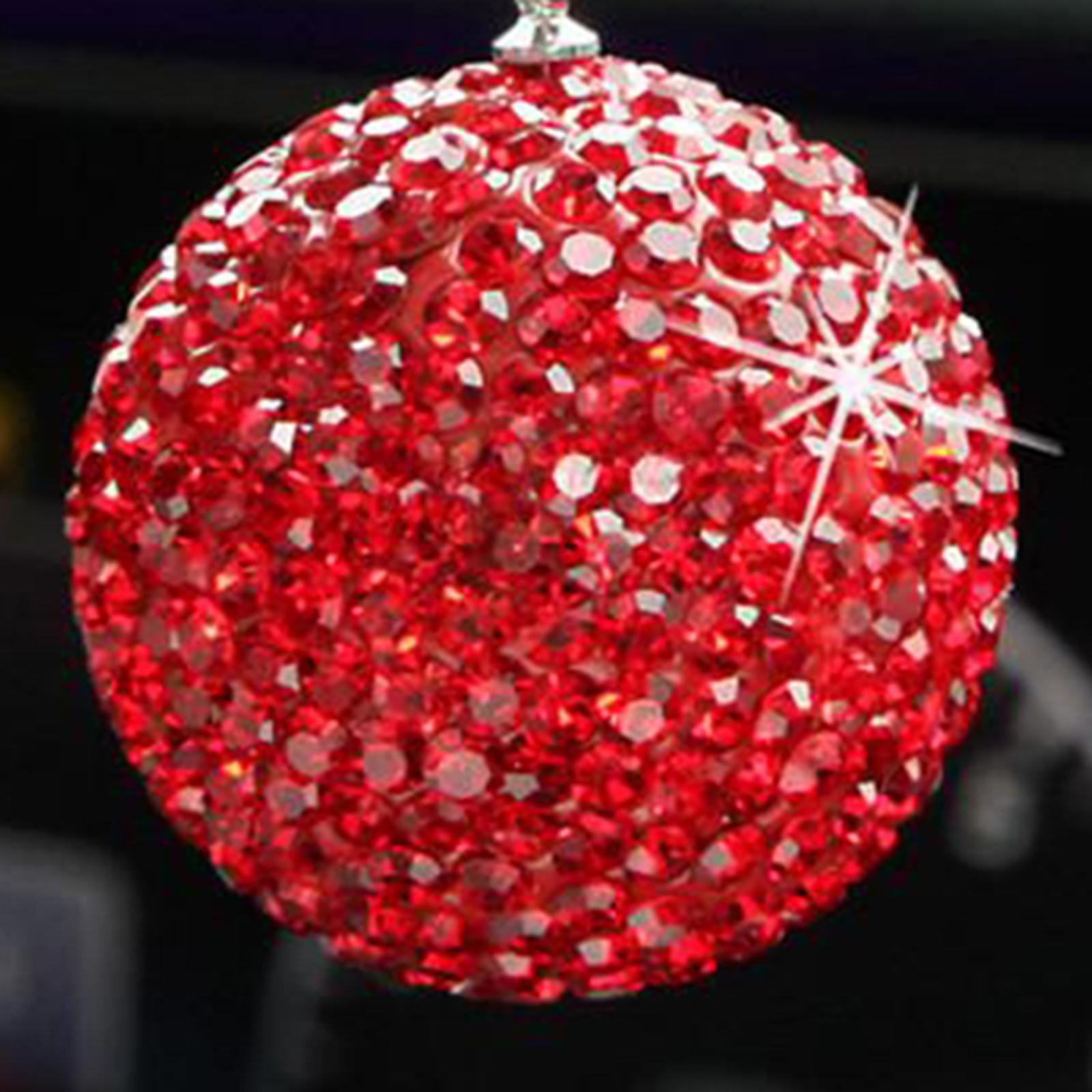 Diamond Crystal Ball Cars Charms Car Pendant for Ornament Rear View Mirror red
