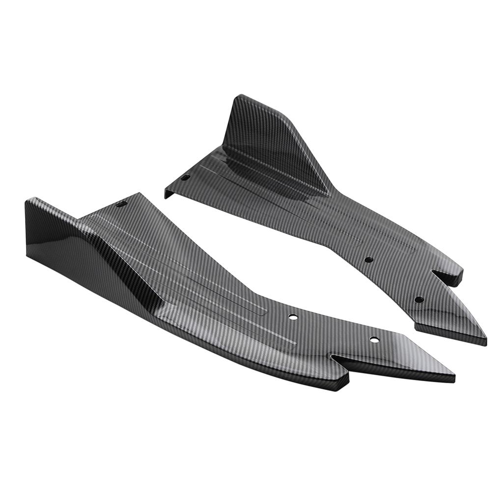 2pcs Rear Bumper Lip Wrap Diffuser Spoiler Universal 51x12x19CM Carbon Fiber