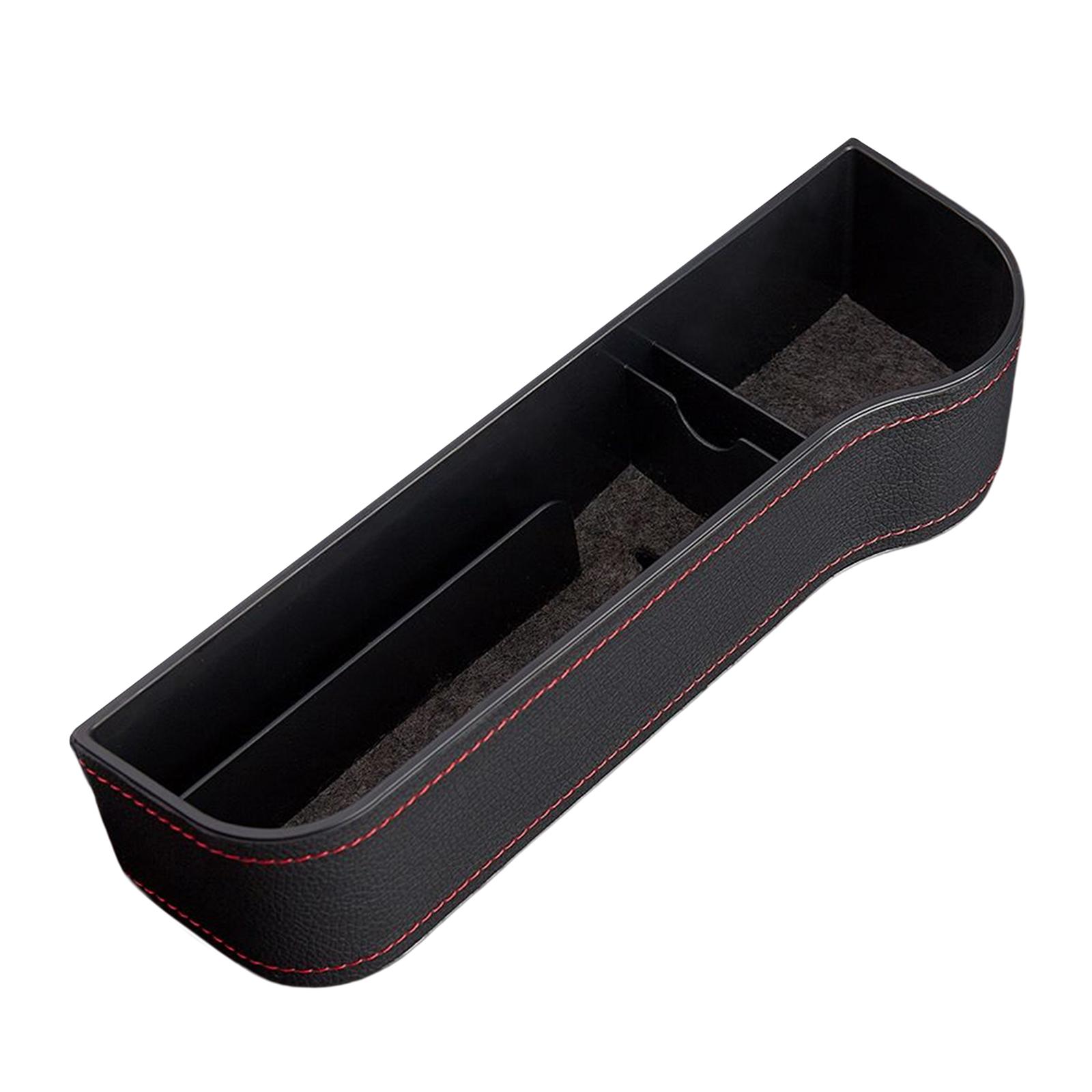 Universal Car Seat Gap Filler PU Leather for Cards Phones Black