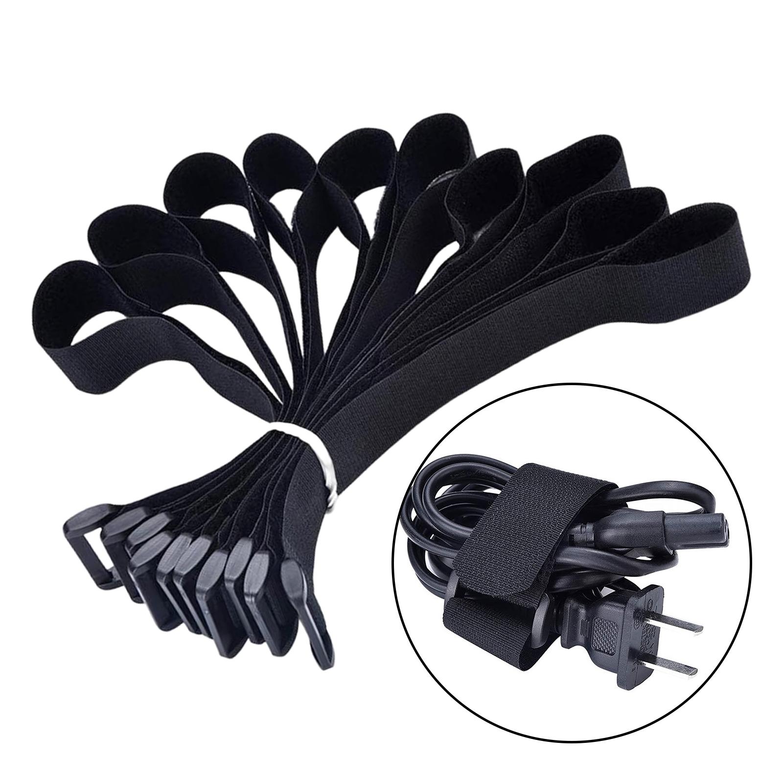10 Pieces Nylon Fastening Cable Straps Self Adhesive for Home