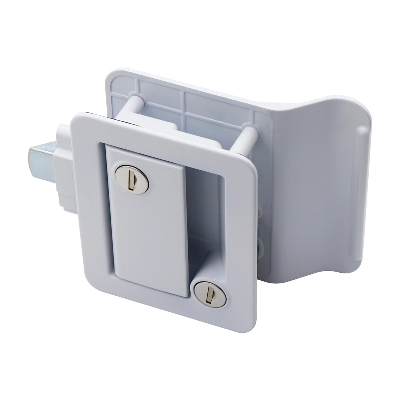 RV Entry Door Lock with Paddle Deadbolt Hole Cutout 68x92mm White