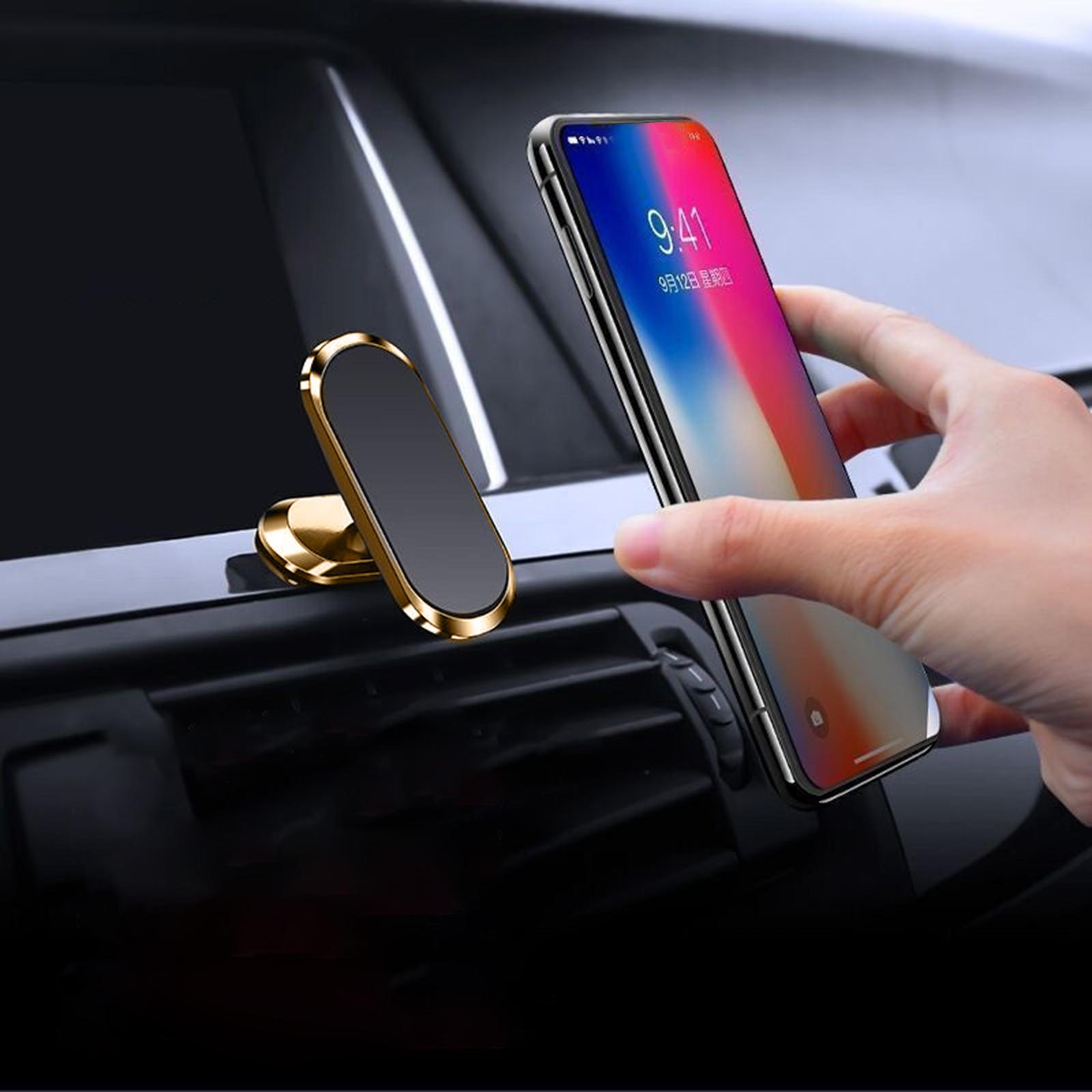 Magnetic Car Phone Mount Holder Adjustable 360° Rotation Dashboard Car Mount Gold