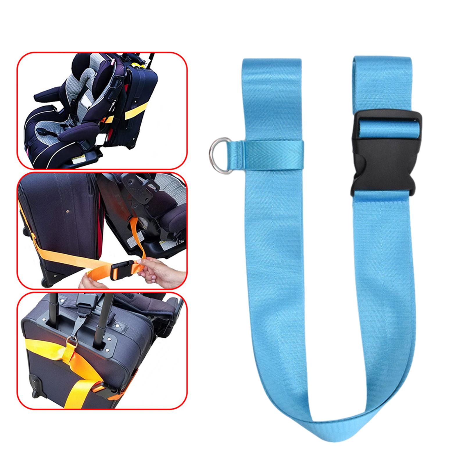 Auto Child Safety Seat Travel Belt Lightweight Luggage Strap Connecting Belt Blue