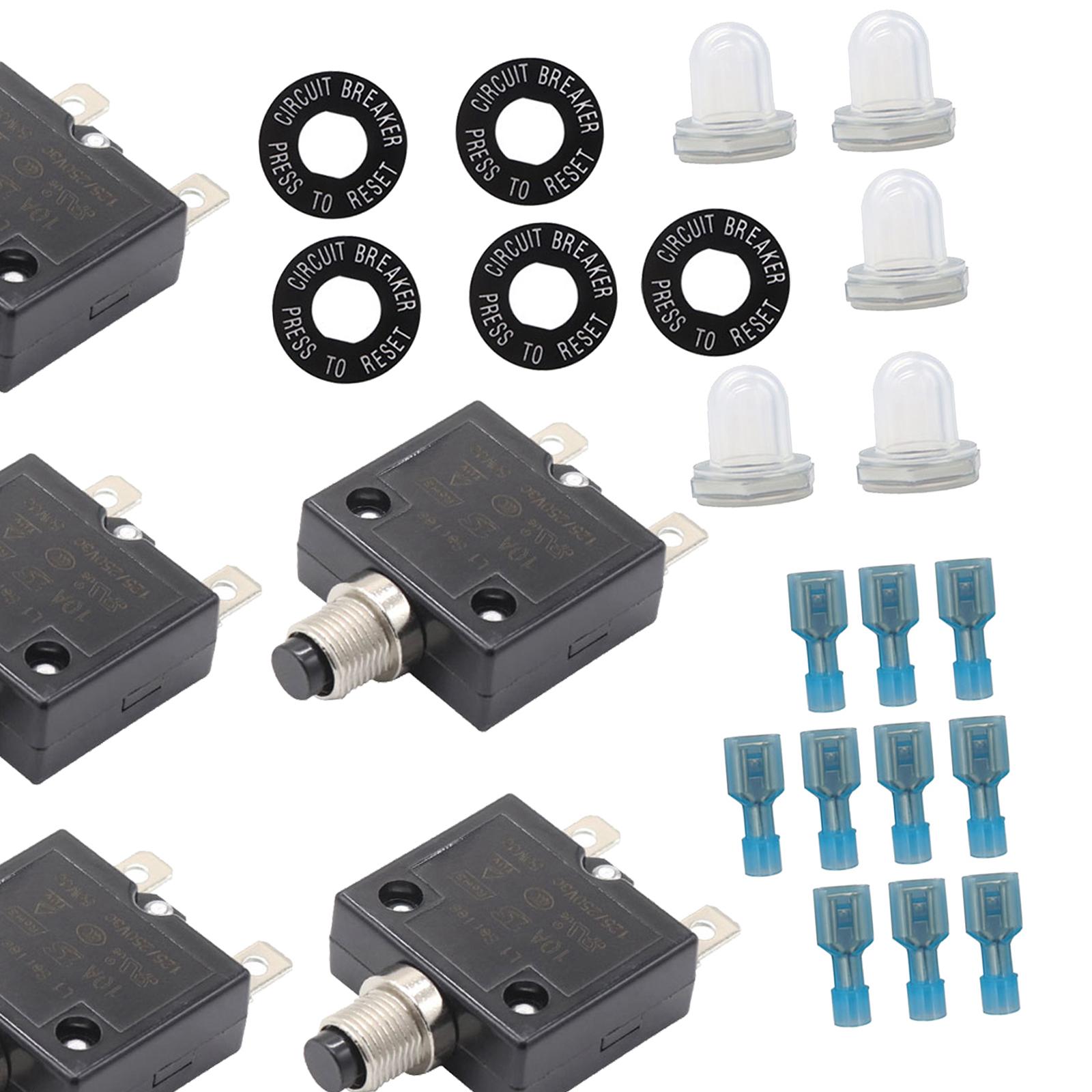 Thermal Circuit Breaker Push Button Compact for Car Automotive Trolling