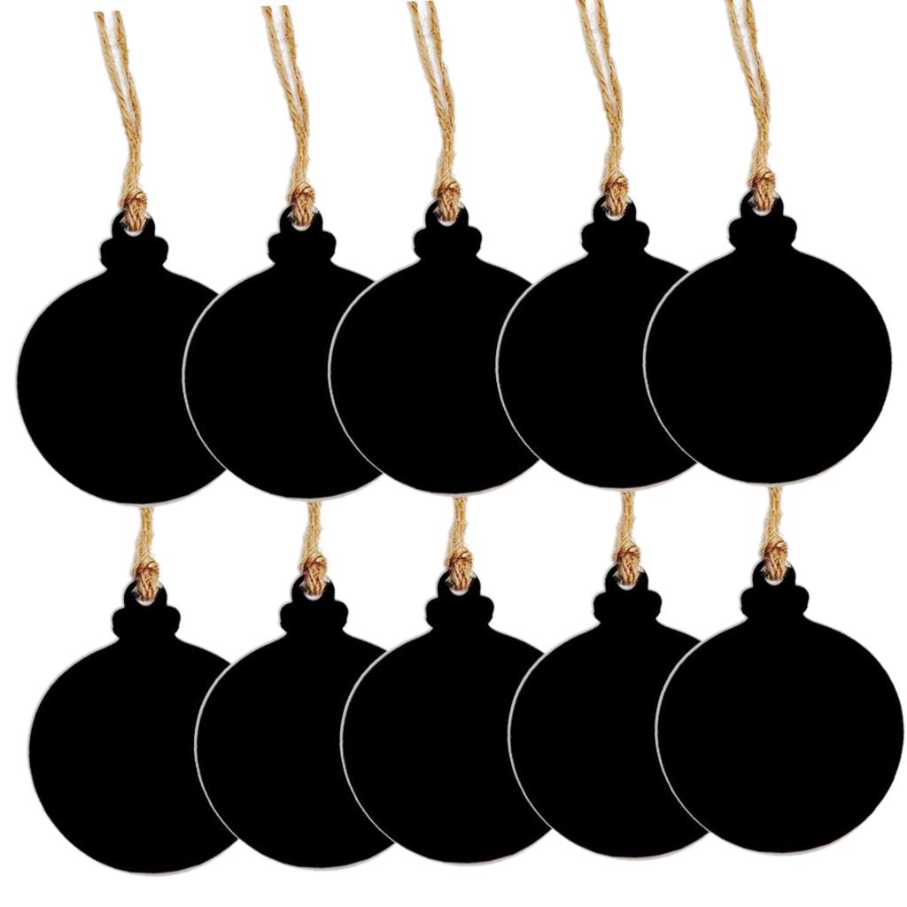 10pcs Mini Hanging Chalk Board Blackboard Memo Message Sign Christmas Ball