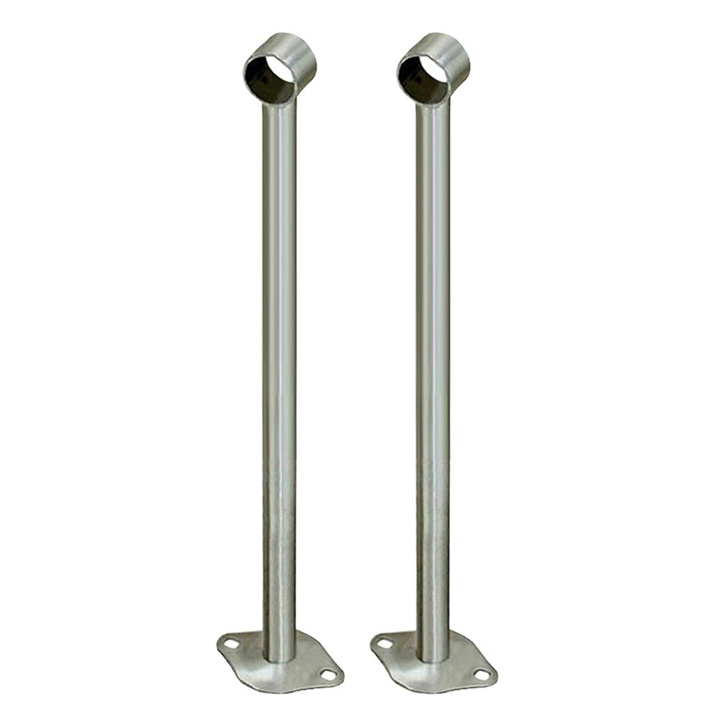 2pcs Stainless Steel Wardrobe Pipe Lever Rod Holder Socket Bracket 500mm