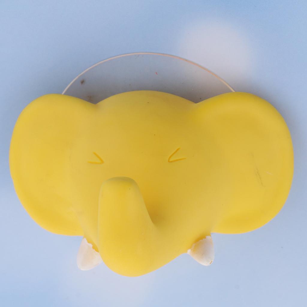 Cute Cartoon Animal Shape Toothbrush Holder Towel Rail Hooks Yellow Elephant