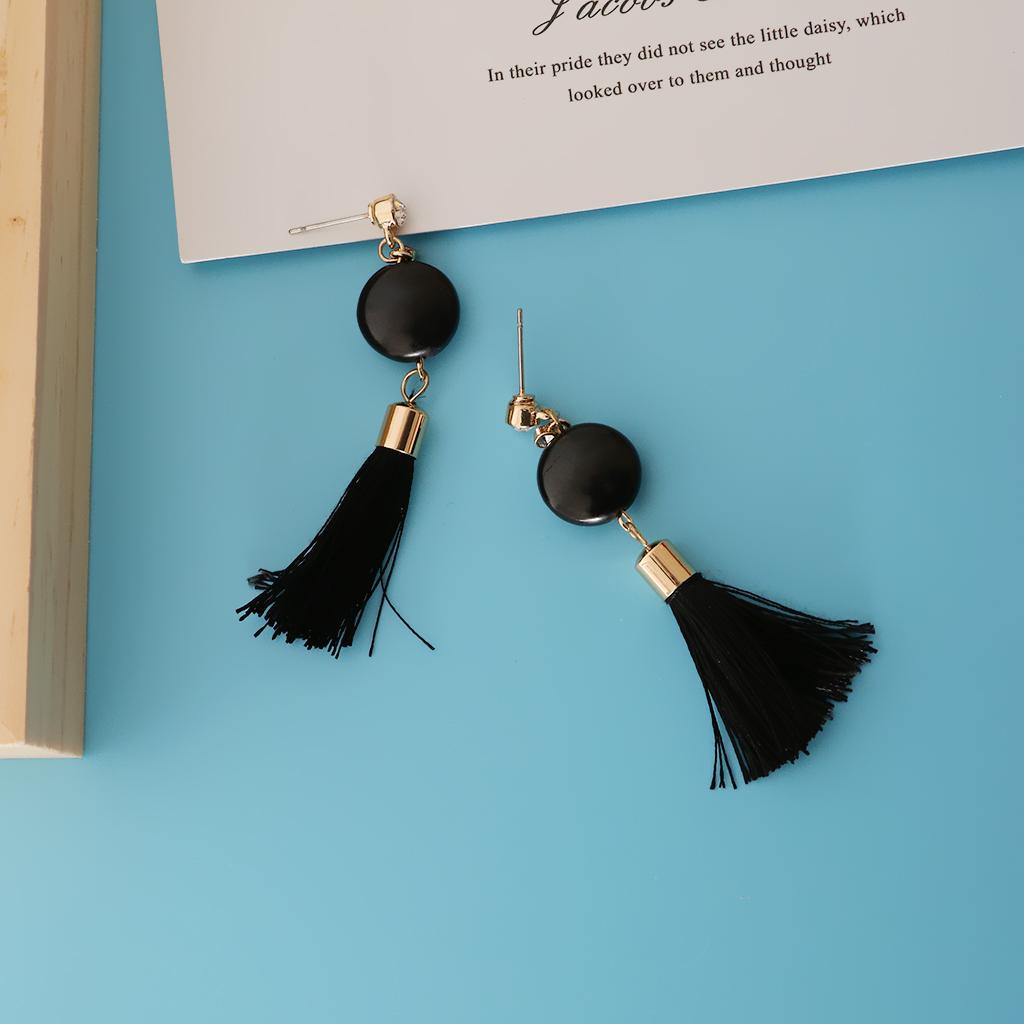 Women Chain Tassels Drop Dangle Hook Earrings Stud Copper Alloy Earrings A