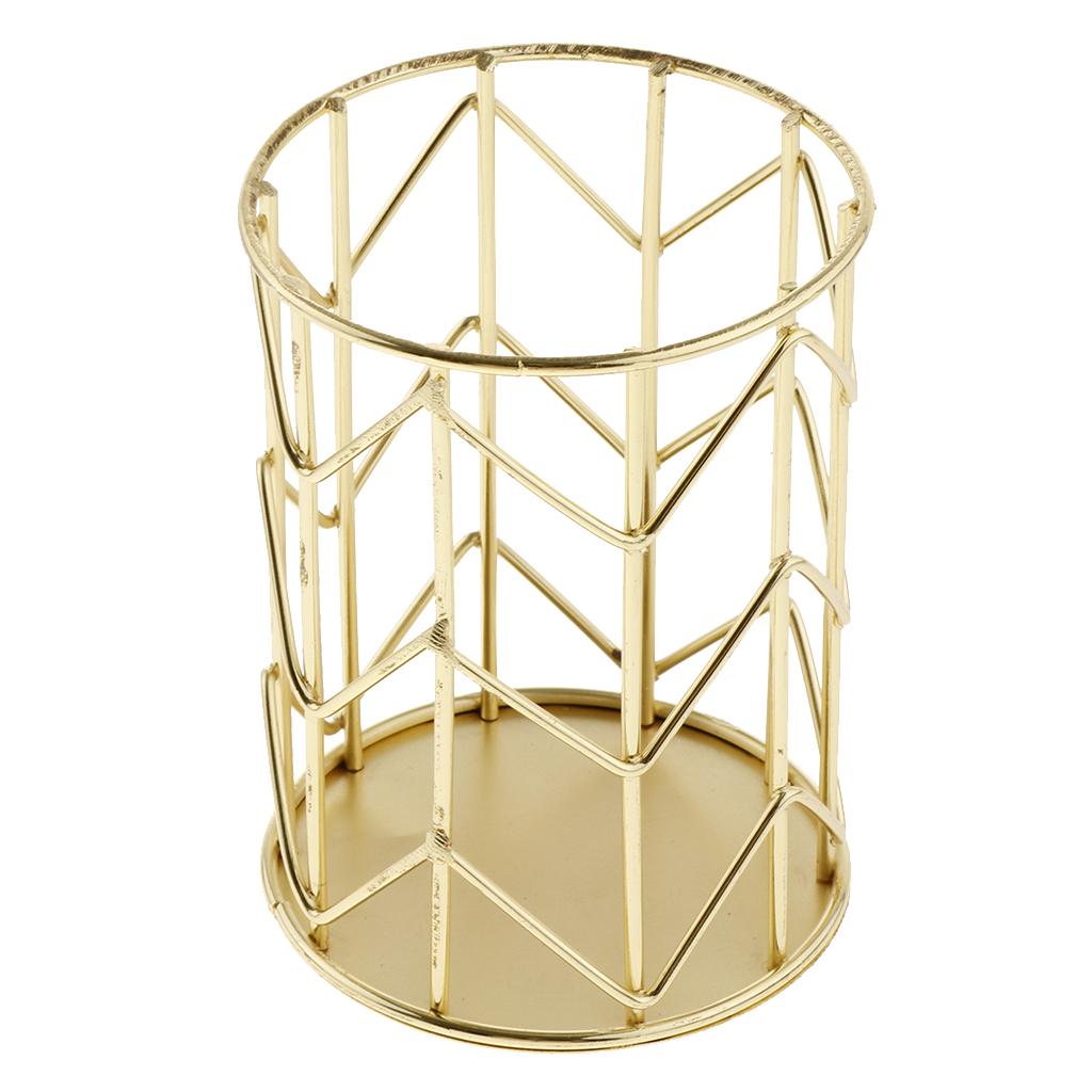 European Style Metal Wire Pencil Holder for Home School Office Golden