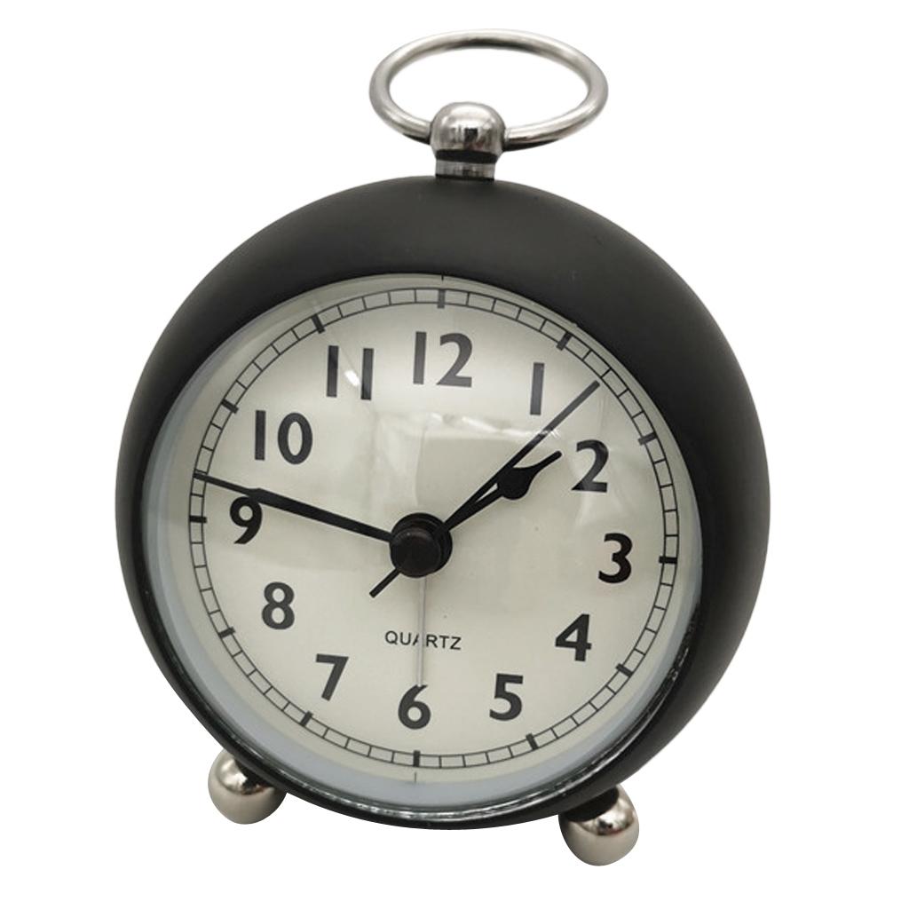  Silent Bedside quartz clock Table Alarm Clock with Nigth Light Black